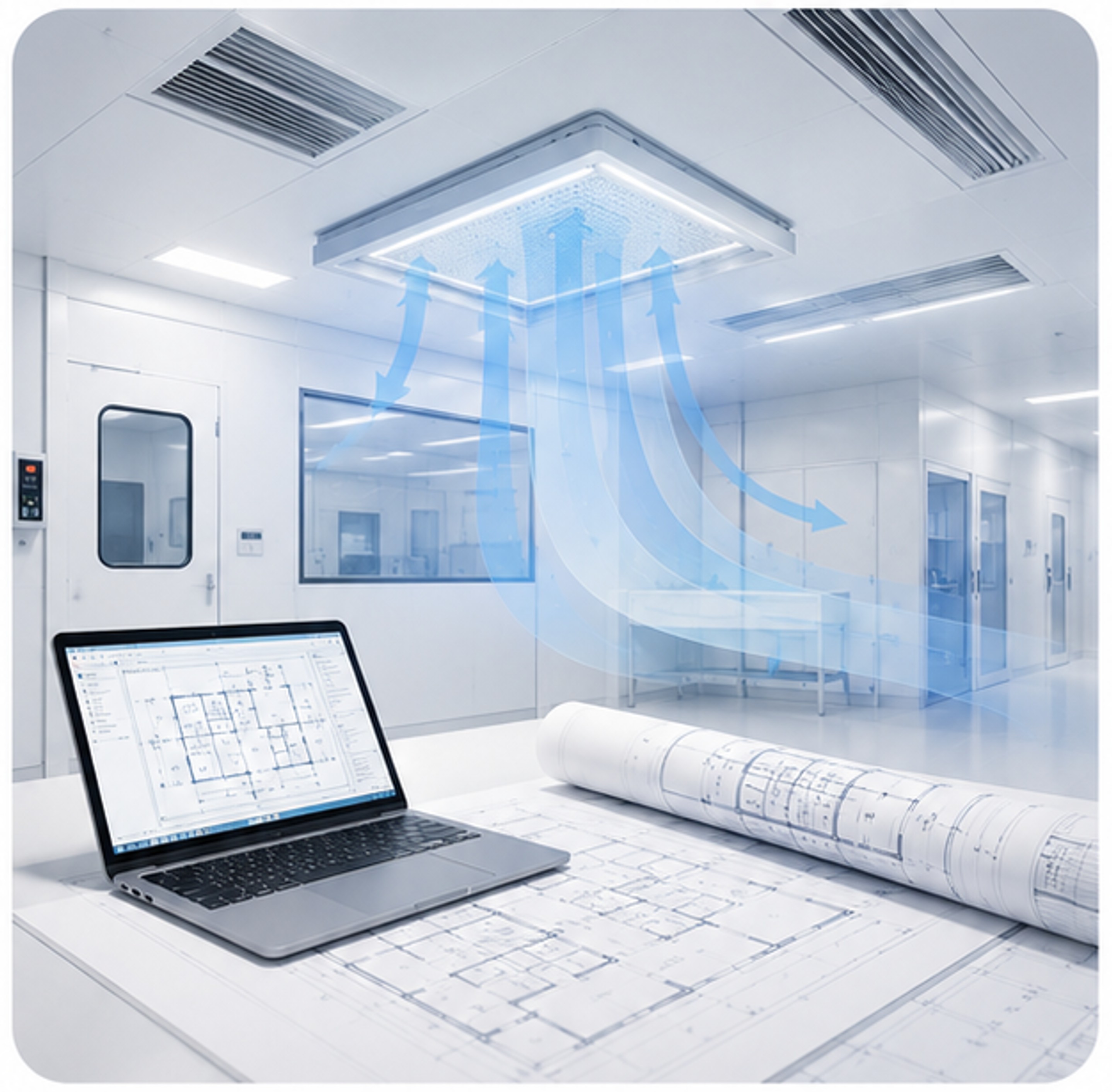 Cleanroom HVAC engineering from room requirements to controlled airflow